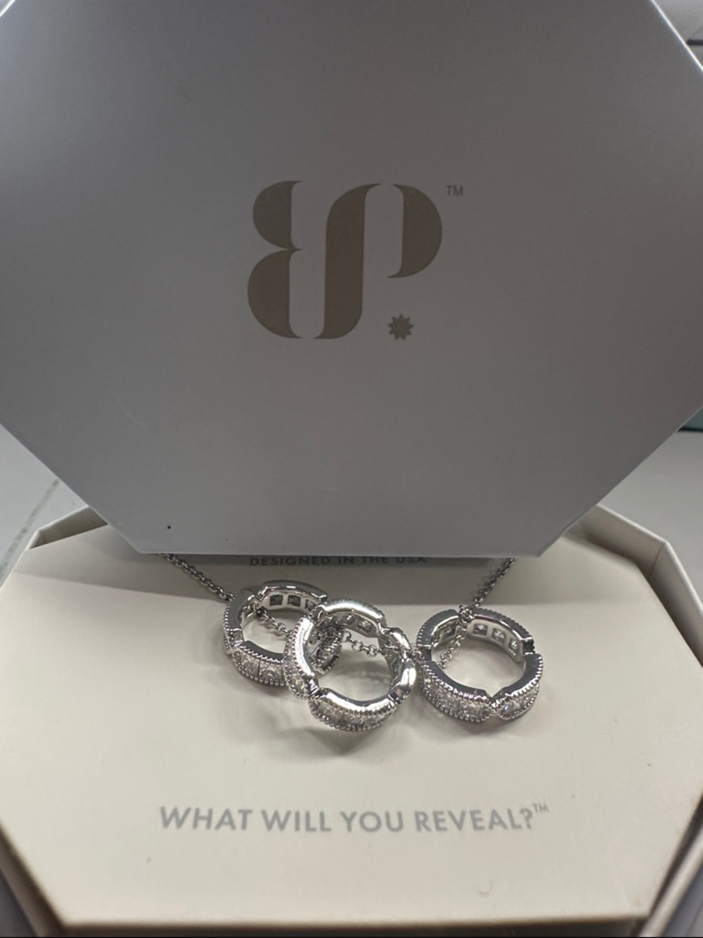 Brand new cz ring necklace